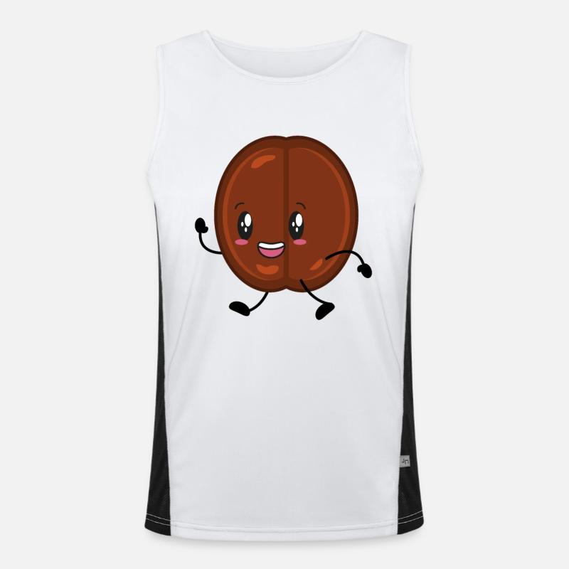 Kaffee Kaffeebohne Funktionelles Kontrast-Tank Top für Männer 