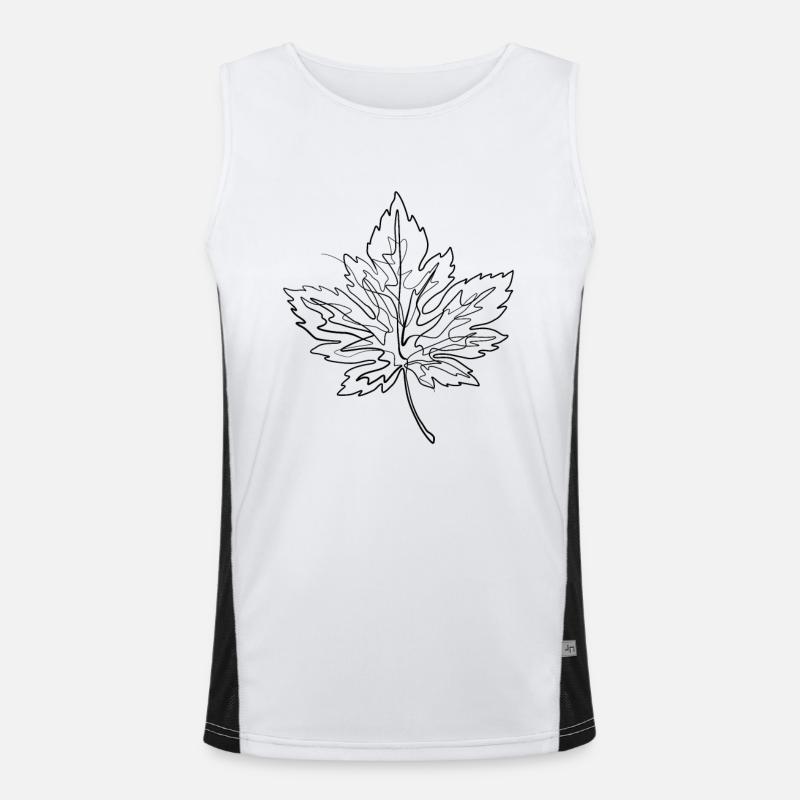 Maple maple leaf - one line drawing Men's Functional Contrast Tank Top 