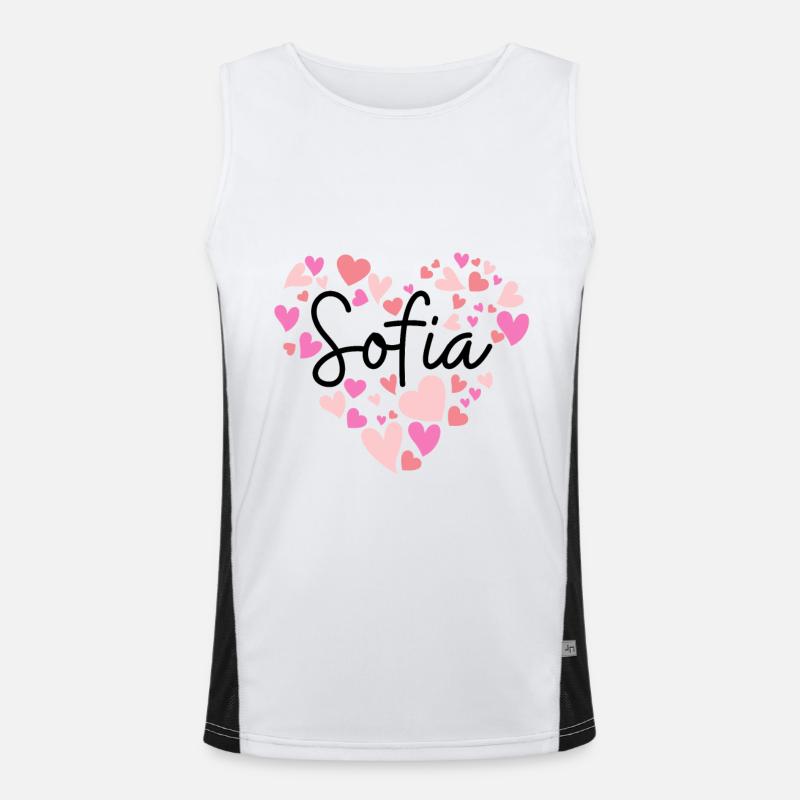 Ich liebe Sofia Funktionelles Kontrast-Tank Top für Männer 