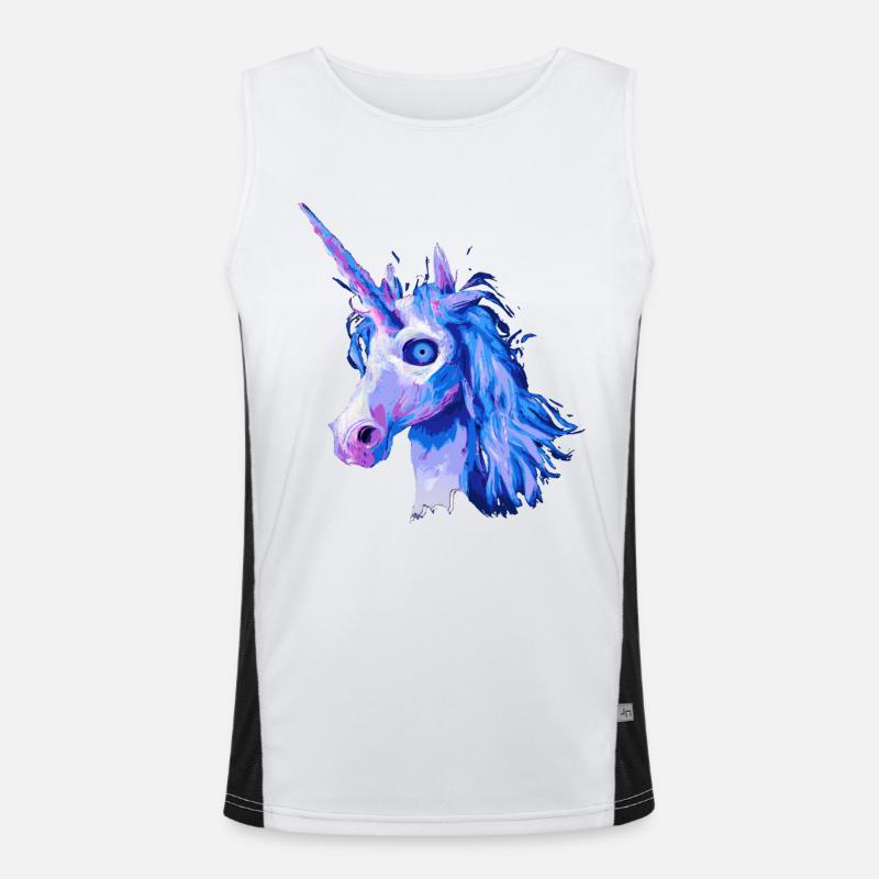 Horror Einhorn Halloween Funktionelles Kontrast-Tank Top für Männer 