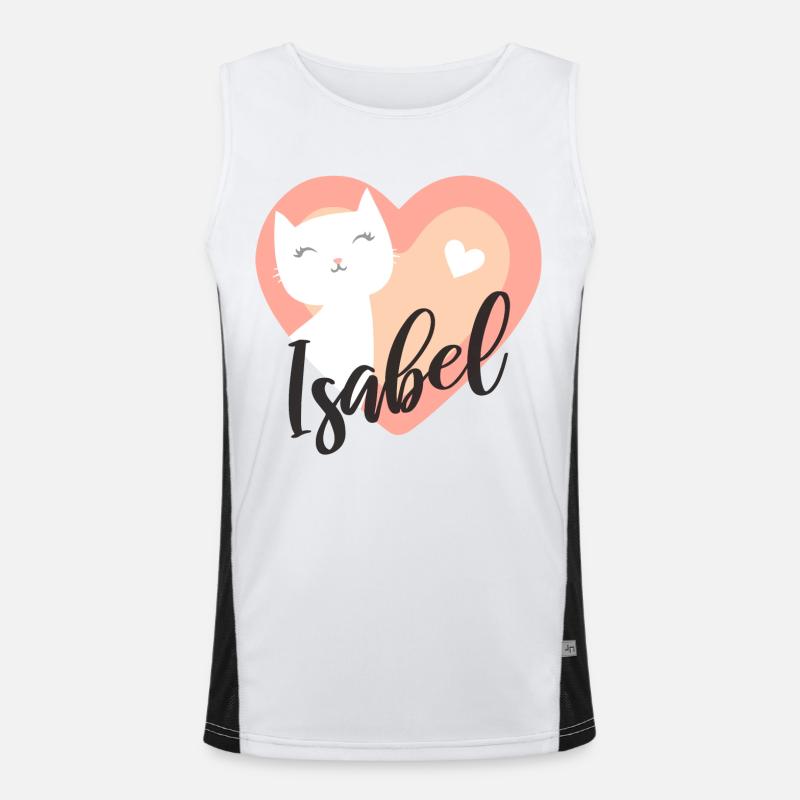 Isabel Nom Prénom Chaton Débardeur respirant contrasté Homme 