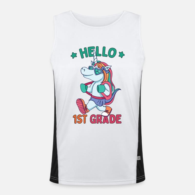Hello 1st Grade - Hello First Grade Rocks Funktionelles Kontrast-Tank Top für Männer 