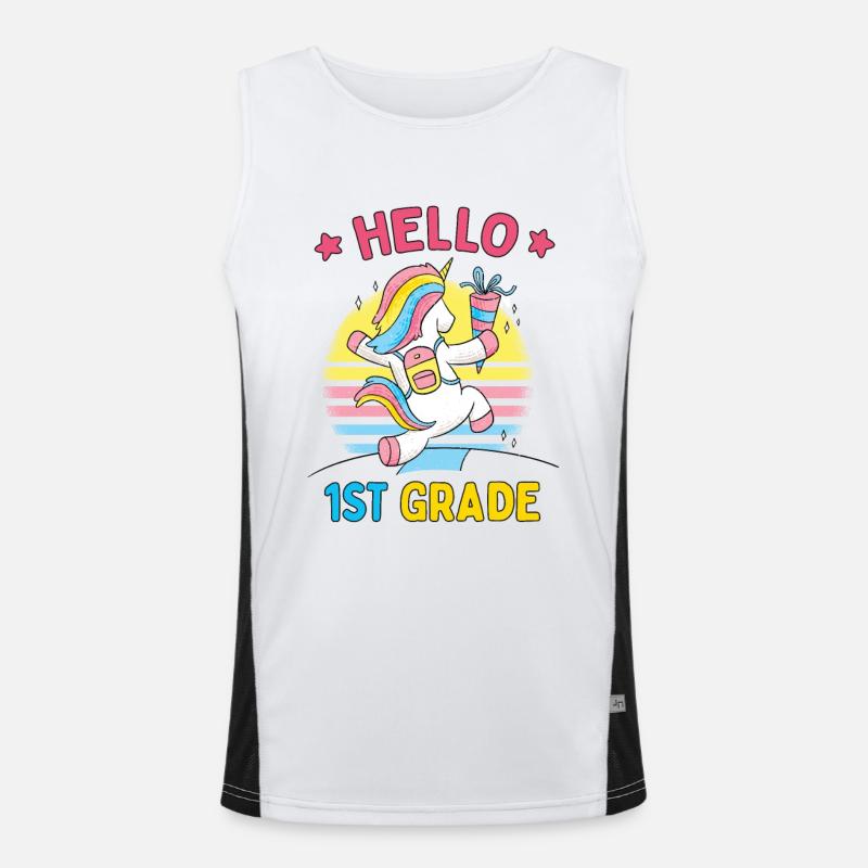 Hello 1st Grade - Hello First Grade Rocks Funktionelles Kontrast-Tank Top für Männer 