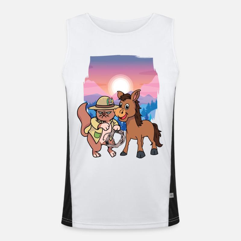 Sinistre, Chat, Far West, Chats, Cavalier, Cavalier Débardeur respirant contrasté Homme 