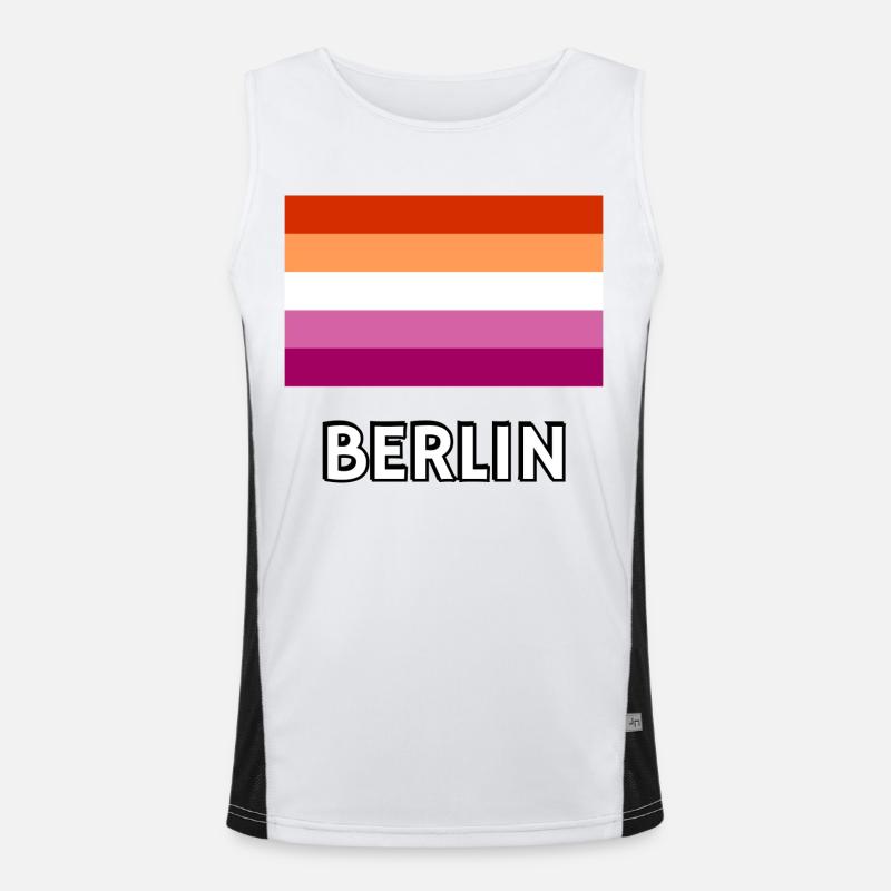 Drapeau de la fierté lesbienne Berlin Débardeur respirant contrasté Homme 