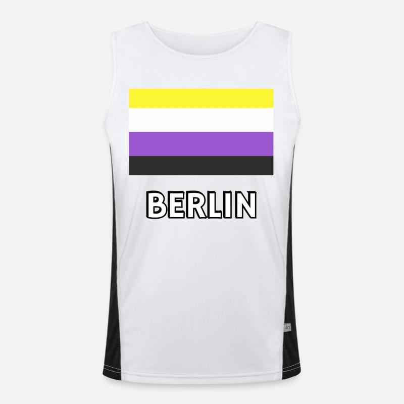 Non binary Pride Flag Berlin Men's Functional Contrast Tank Top 