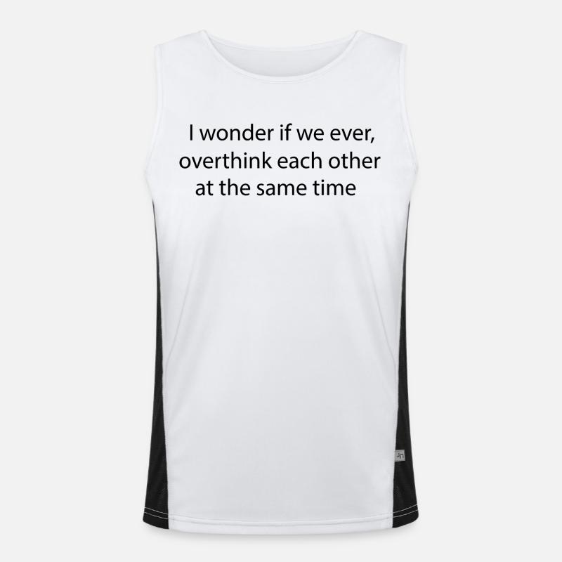 Statement lettering Overthinking Men's Functional Contrast Tank Top 