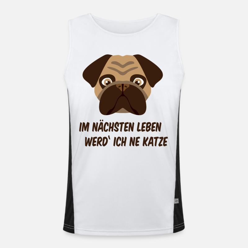 Frustrierter Mops Funktionelles Kontrast-Tank Top für Männer 