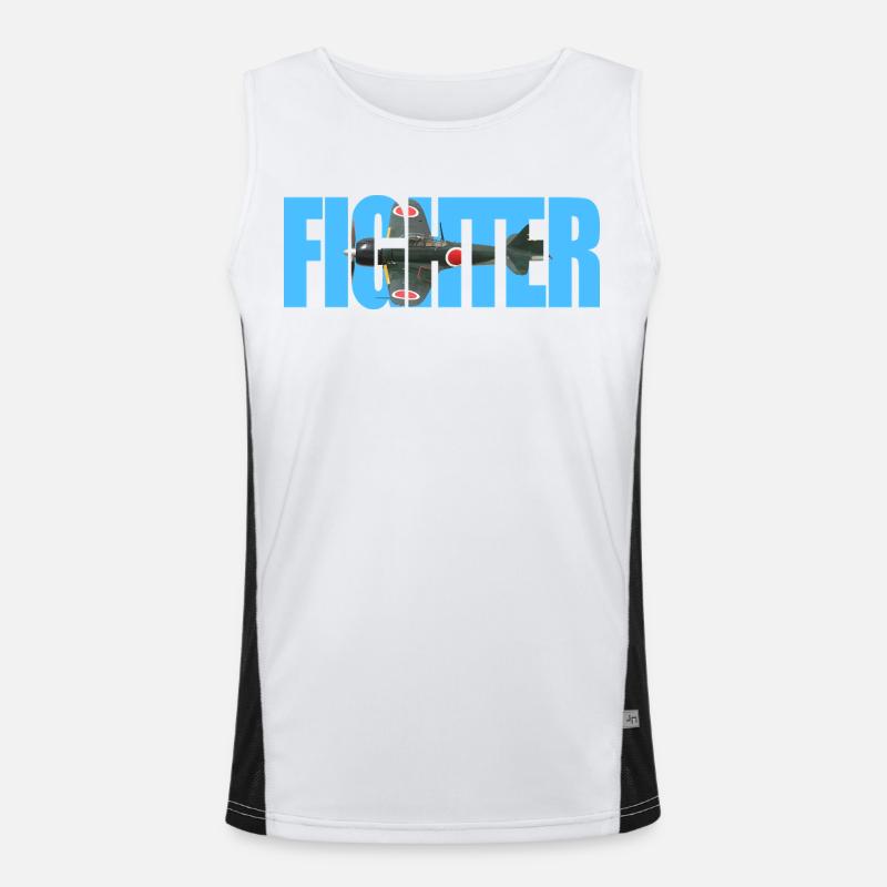 Fighter A6M Zero - Men's Functional Contrast Tank Top  - white/black