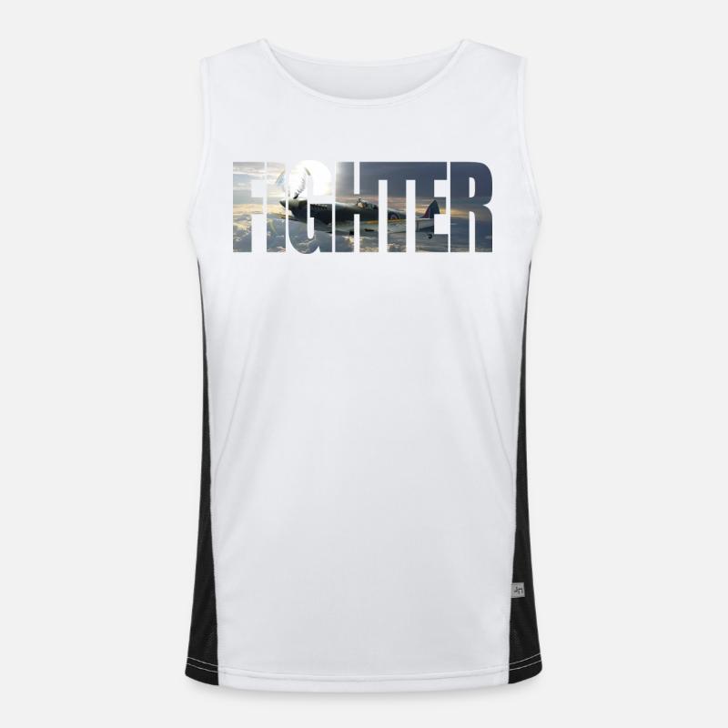 Fighter Spitfire Funktionelles Kontrast-Tank Top für Männer 