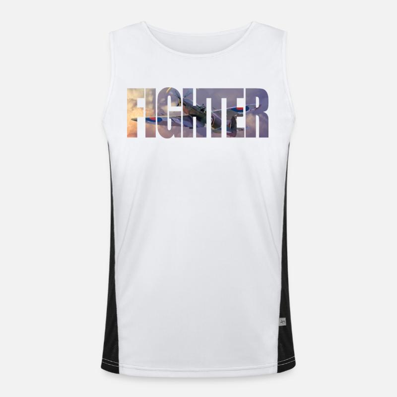 Fighter Spitfire - Men's Functional Contrast Tank Top  - white/black