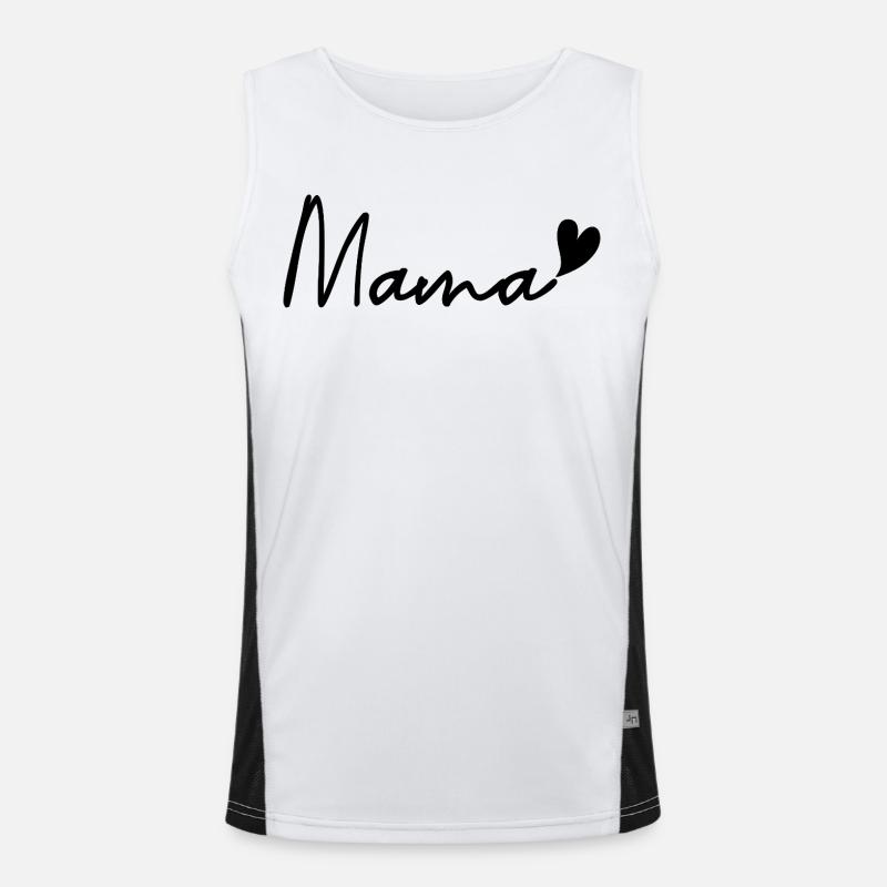 mama - Men's Functional Contrast Tank Top  - white/black
