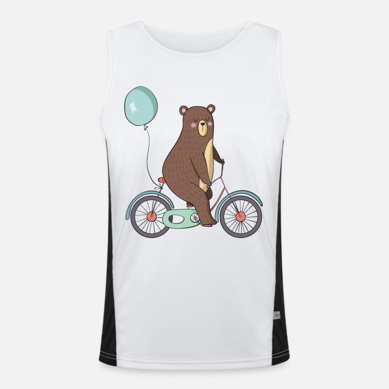 Bear on a bicycle Men's Functional Contrast Tank Top 