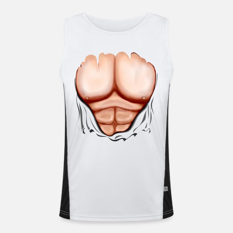 Ripped Muscles, six pack, chest T-shirt Men's Functional Contrast Tank Top 