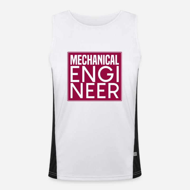 mechanical engineering - Men's Functional Contrast Tank Top  - white/black