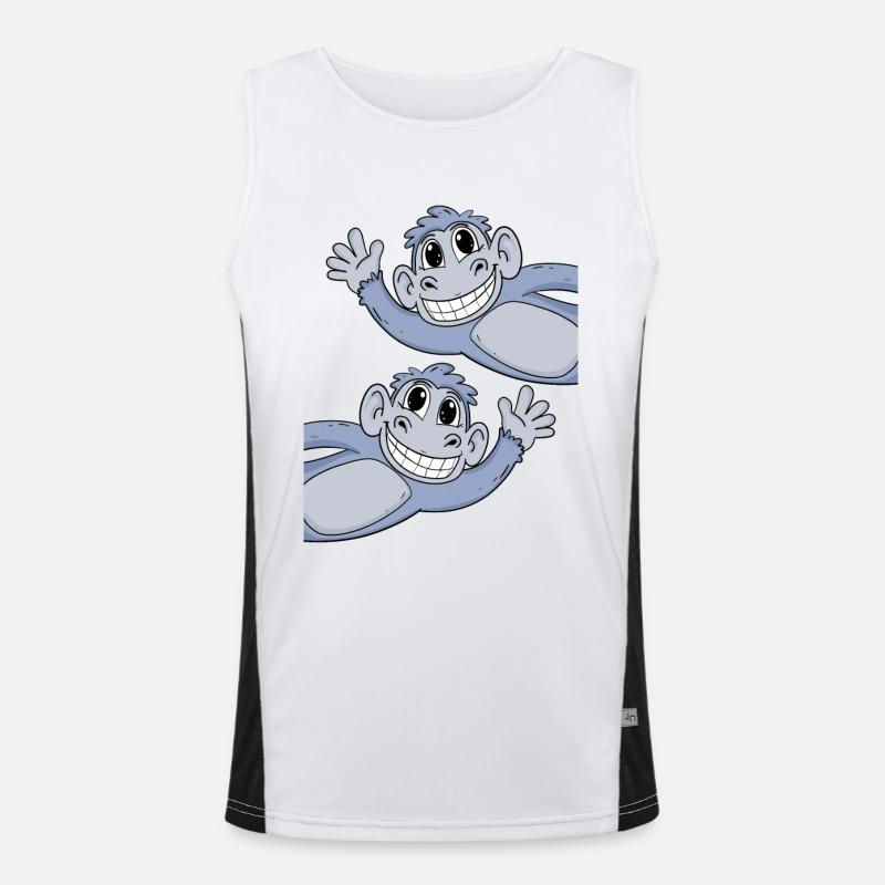 Monkey Monkeys - Men's Functional Contrast Tank Top  - white/black