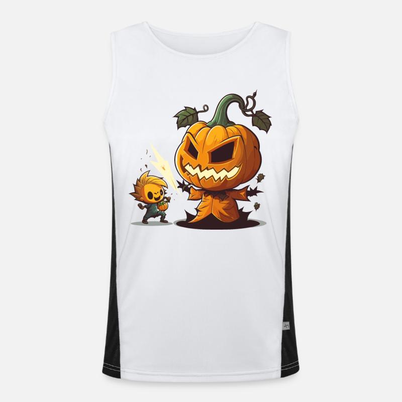 Kürbis Schnitzen Pro Funktionelles Kontrast-Tank Top für Männer 