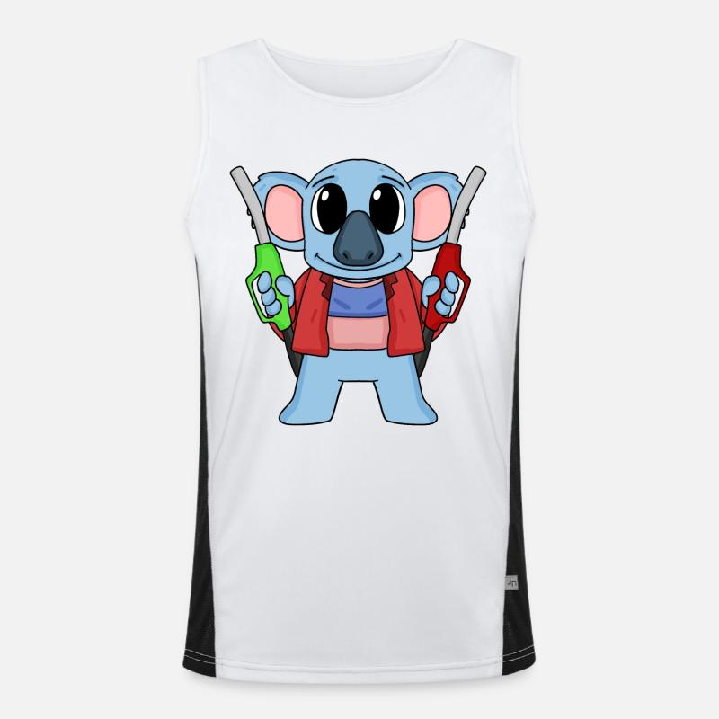 Tankwart Koala Tankstelle Funktionelles Kontrast-Tank Top für Männer 