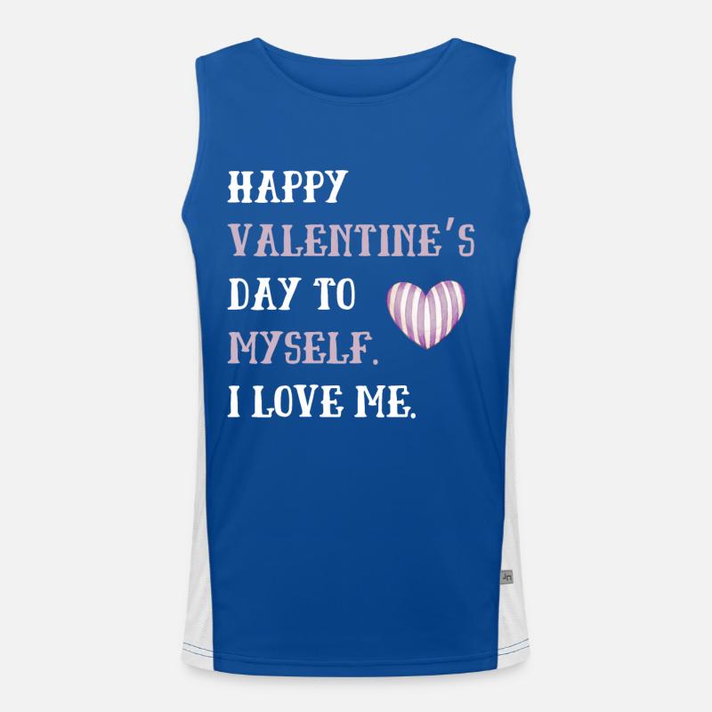 Joyeuse Saint-Valentin à moi-même Débardeur respirant contrasté Homme 
