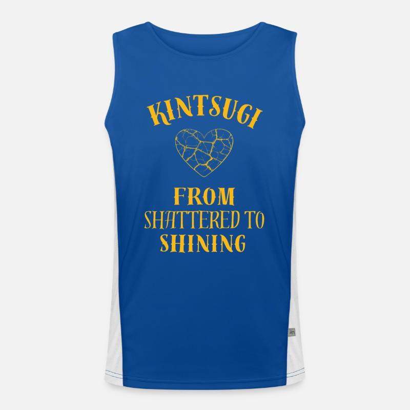 Kintsugi Von Shattered zu Shining Pottery Art Funktionelles Kontrast-Tank Top für Männer 