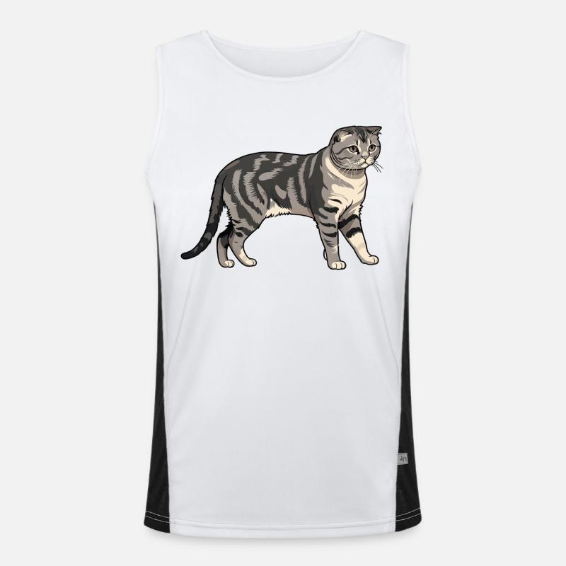 Scottisch Fold - Cat Pet Design Funktionelles Kontrast-Tank Top für Männer 