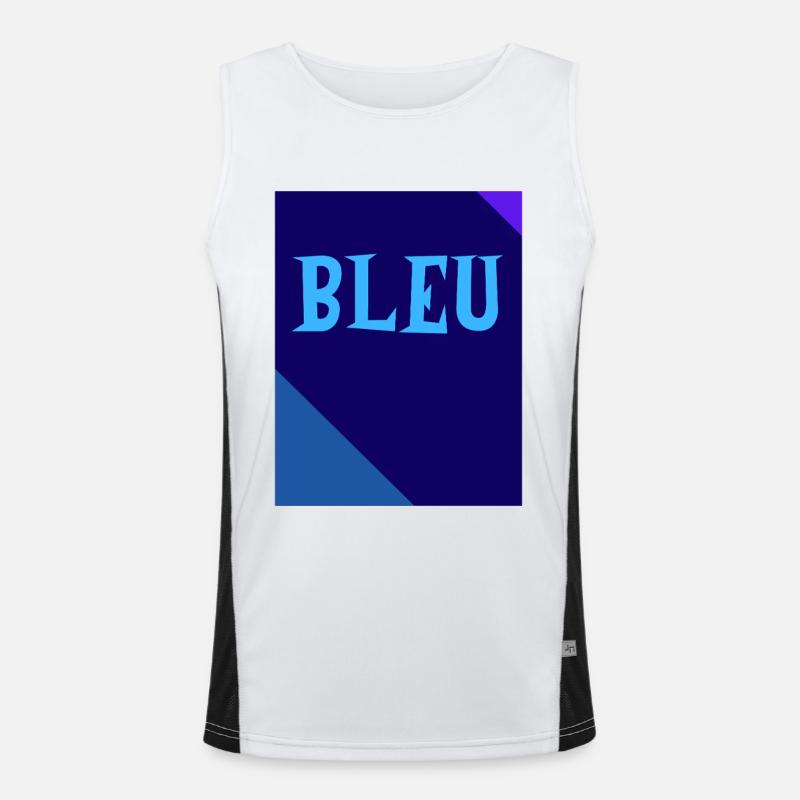 BLUE Rectangle Triangle Chalkboard - Men's Functional Contrast Tank Top  - white/black