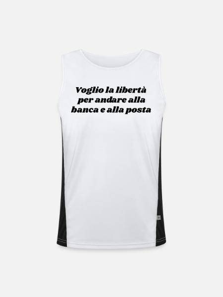 Mario Vanni - Men's Functional Contrast Tank Top - white/black