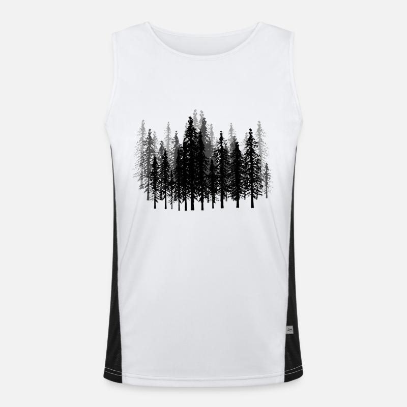 Wald Wälder Förster Jäger Geschenkidee Camping Funktionelles Kontrast-Tank Top für Männer 