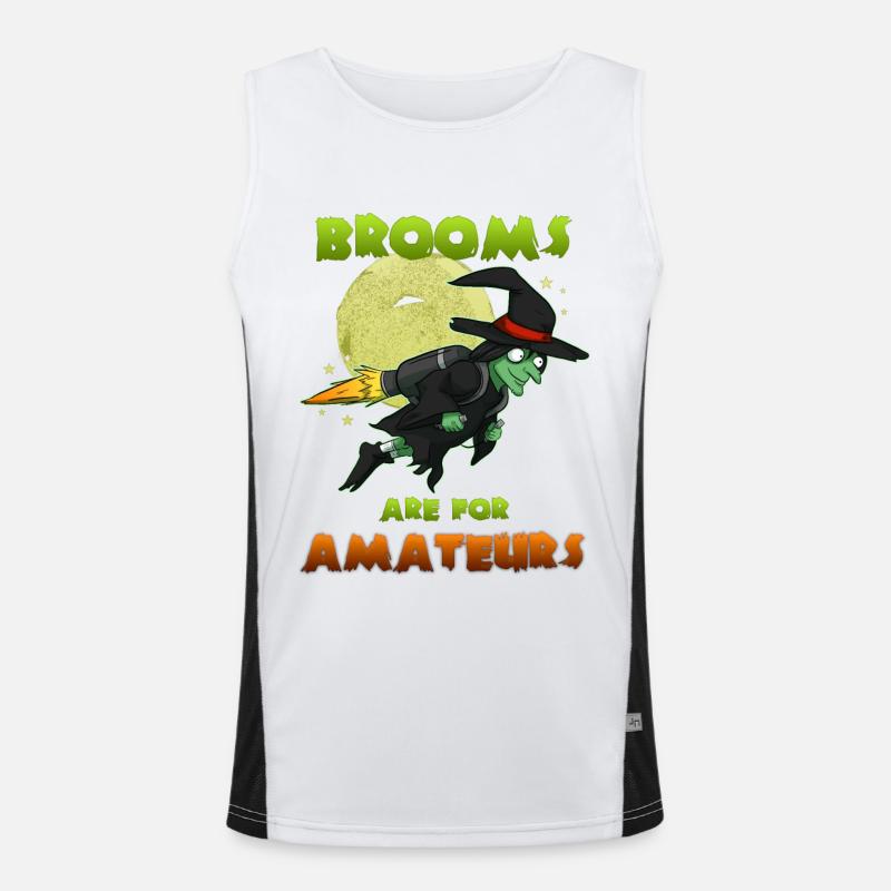 Sorcière sur balai de sorcière Débardeur respirant contrasté Homme 