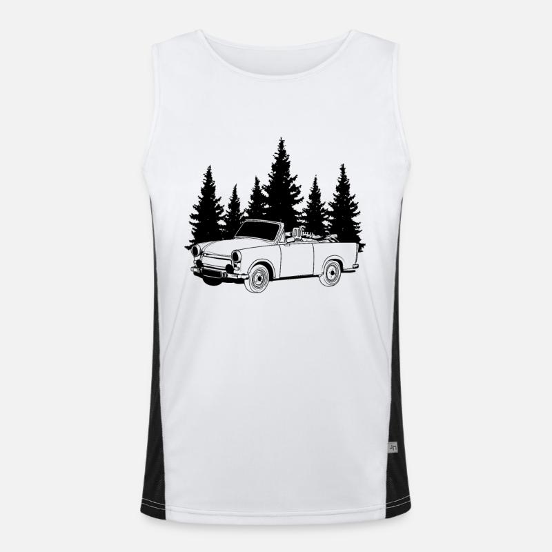 Trabi cabriolet pour les vacances d'été dans l'est Débardeur respirant contrasté Homme 