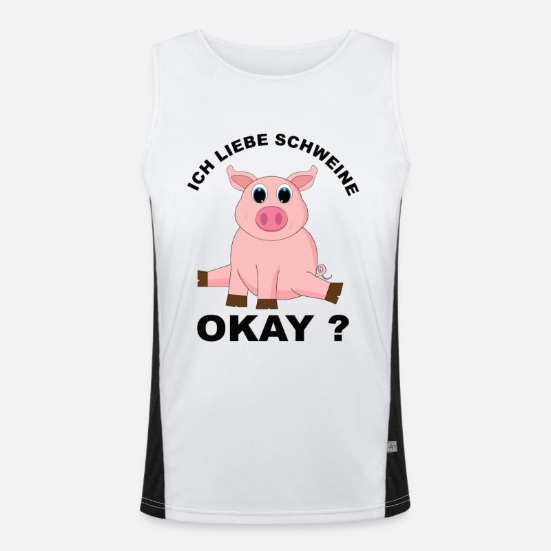 Schweine Funktionelles Kontrast-Tank Top für Männer 
