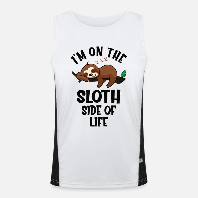 Funny sloth funny saying Men's Functional Contrast Tank Top 