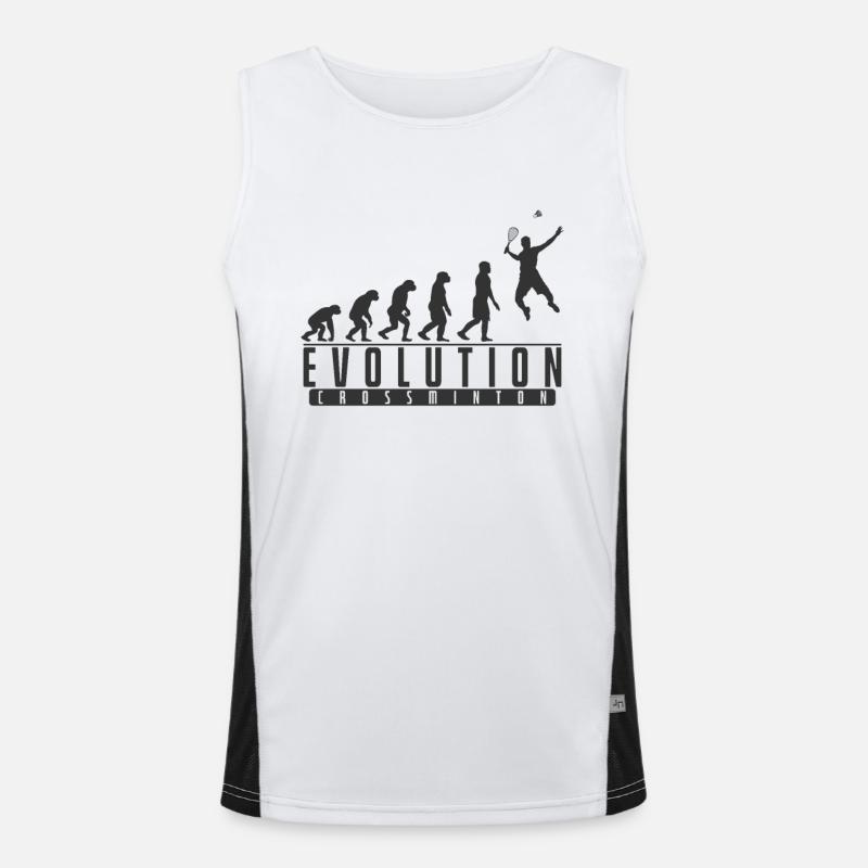 Crossminton Evolution Speedminton - Men's Functional Contrast Tank Top  - white/black