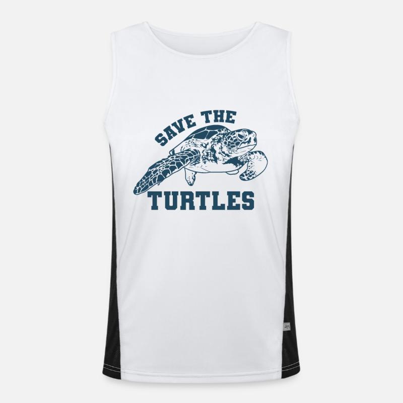 Turtle Save The Turtles Men's Functional Contrast Tank Top 