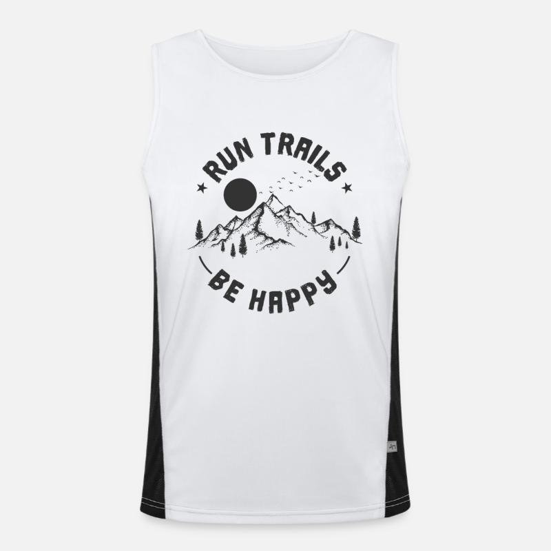 Traillauf Run Trails Be Happy Funktionelles Kontrast-Tank Top für Männer 