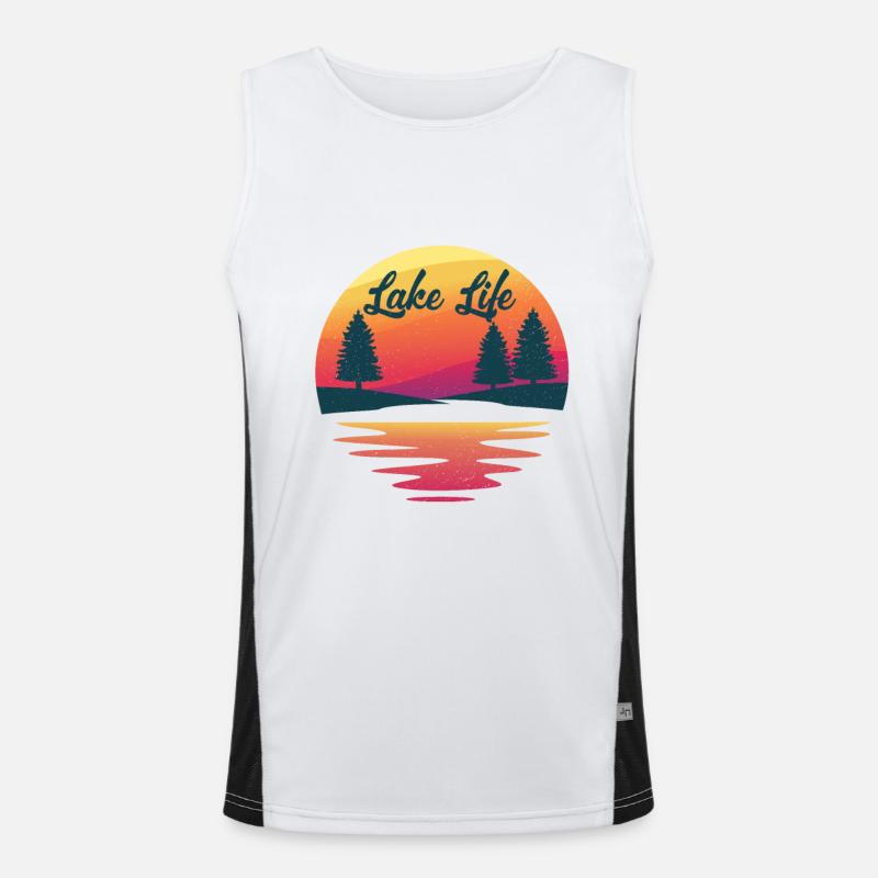 Leben Am See Funktionelles Kontrast-Tank Top für Männer 