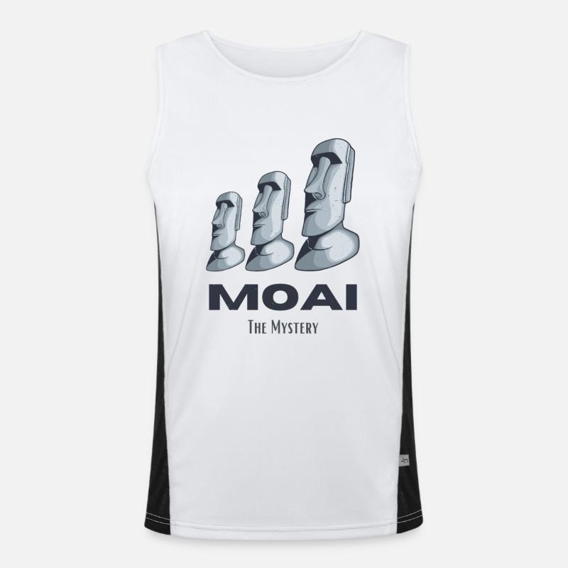 Moai Oster Îles Rapa Nui Statues Têtes Mystère Débardeur respirant contrasté Homme 