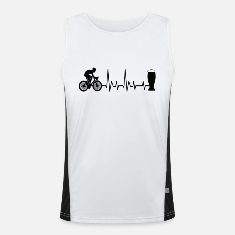 Rennrad und Bier Funktionelles Kontrast-Tank Top für Männer 