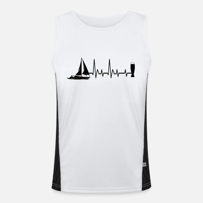 Sailing and beer - Men's Functional Contrast Tank Top  - white/black