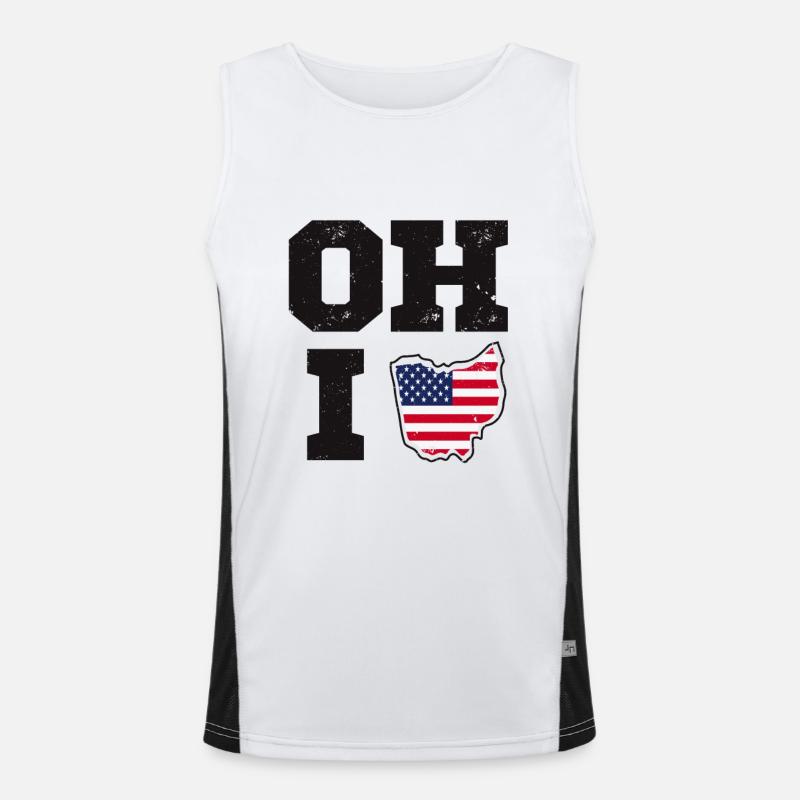 Ohio USA State Flag Men's Functional Contrast Tank Top 