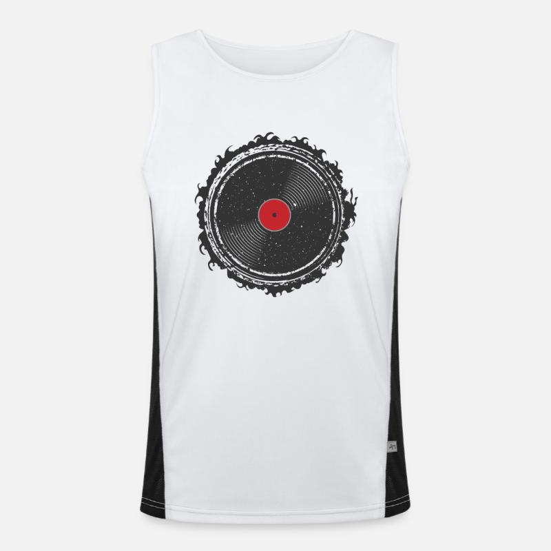 Vinyl Schallplatte Schallplatte Musik Funktionelles Kontrast-Tank Top für Männer 