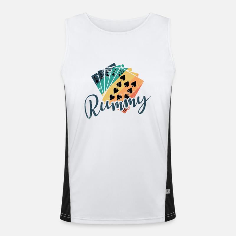 Rummy Hobby Card Game Romme Playing Cards Men's Functional Contrast Tank Top 