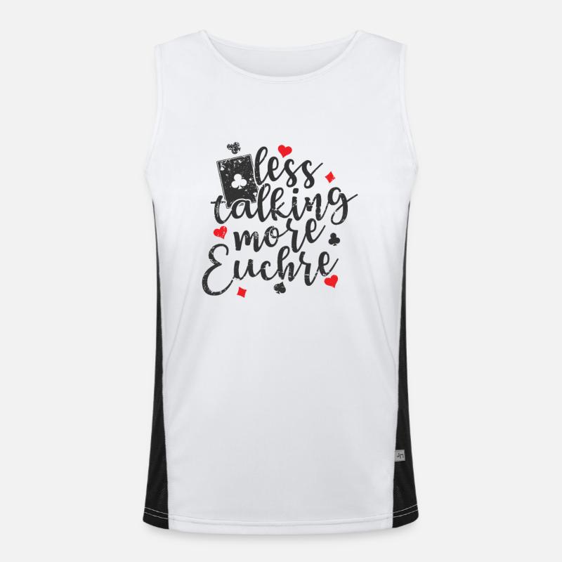 Less talking more Euchre card game Men's Functional Contrast Tank Top 