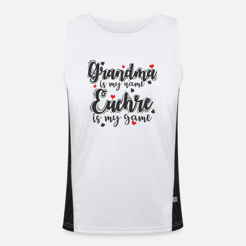 Grandma is my Name Euchre is my Game Men's Functional Contrast Tank Top 