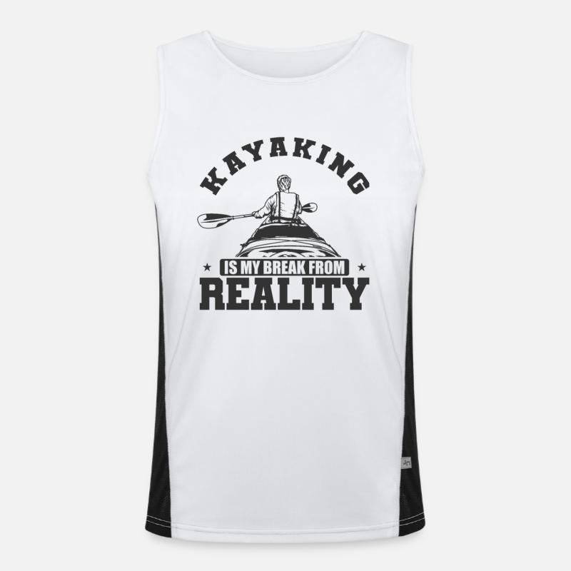 Kayaking is my Break from Reality Boot Funktionelles Kontrast-Tank Top für Männer 