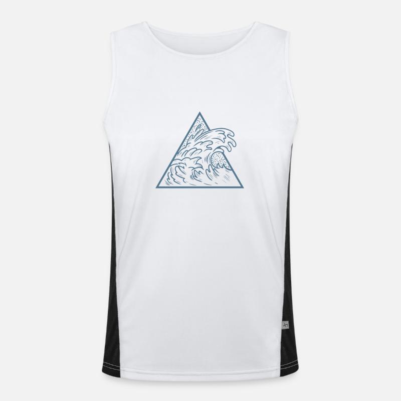 Surfen auf einer Welle Wellenreiten Surfbrett Funktionelles Kontrast-Tank Top für Männer 