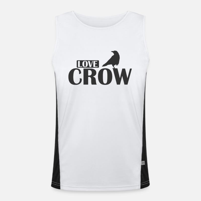 Love Crow Raven Bird Environment and Nature Men's Functional Contrast Tank Top 