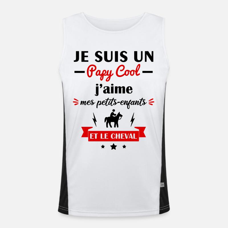 Papy cool cheval 2 Débardeur respirant contrasté Homme 