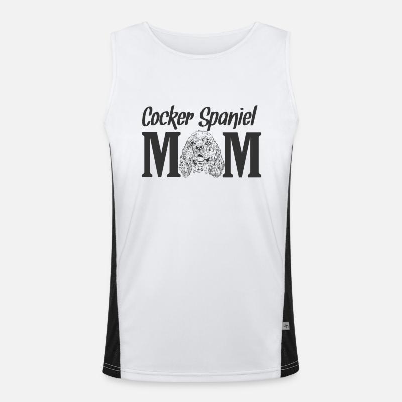 Cocker Spaniel Mom Hund Haustier Funktionelles Kontrast-Tank Top für Männer 