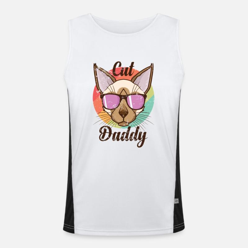 Cat Daddy Siamese Cat Pet Cat Débardeur respirant contrasté Homme 